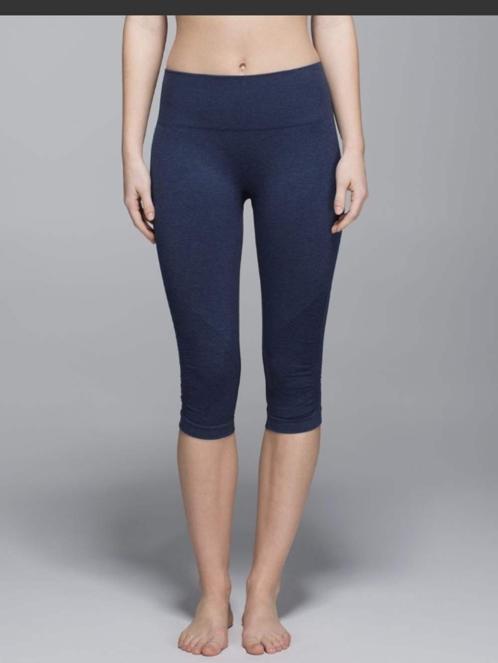 Lululemon In The Flow Crop II Heathered Deep Navy